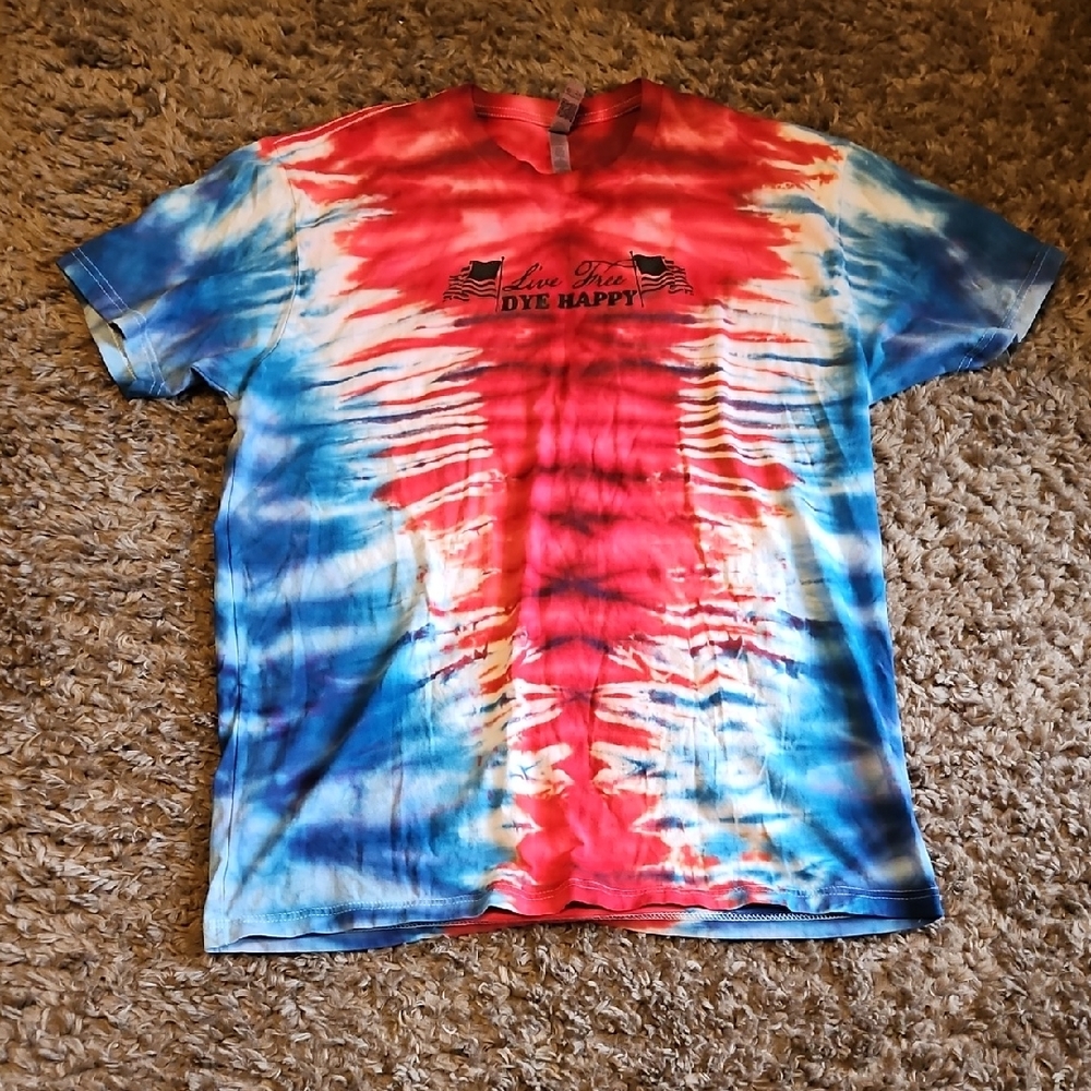 Men's Tie-Dye T-Shirt with Graphic Print XL